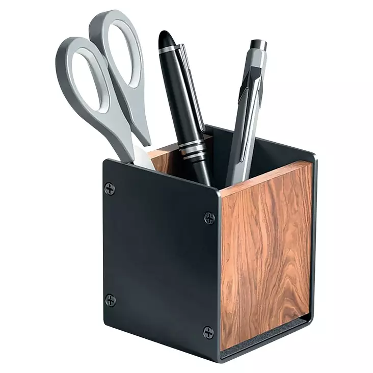 Alba kynäpurkki, puu/alumiini - Kynätelineet - ODCUPW - 1